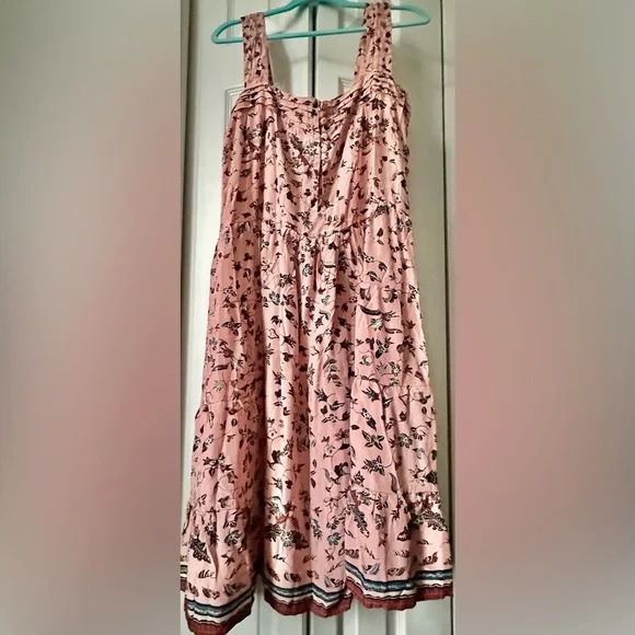 ‼️RARE‼️🎸Natalie Martin🎸🔥NWT🔥Jasmine Dress - Lotus Print in Champagne Pink— S - Picture 9 of 10